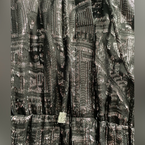 Ba&sh Sophie Tiered Dress. Size XS . Black and metallic silver. - Picture 14 of 15